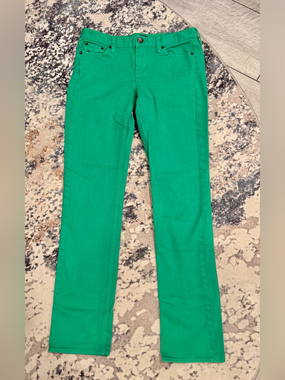 J.Crew Matchstick Green Stretch Jeans Size 28